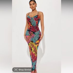 Sheer exotic pattern dress